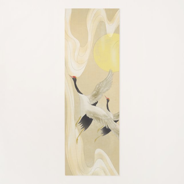 Tapis De Yoga Grue à couronne rouge à la chinoise (Devant)