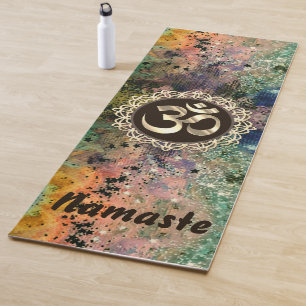 Tapis De Yoga Grunge coloré OM Namaste