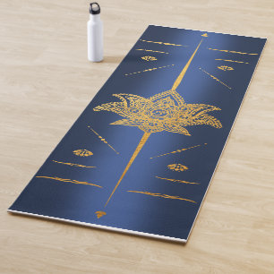 Tapis De Yoga Guide de natte de yoga Lotus flower 7 chakras d'or
