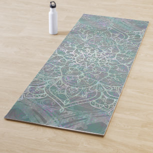 Tapis De Yoga Gymnase chic de Boho de mandala iridescent de