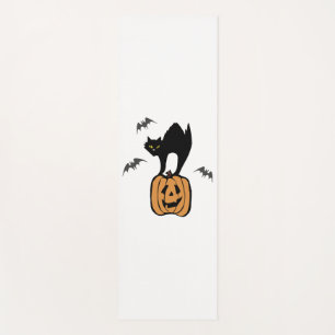 Tapis De Yoga Halloween de chat noir