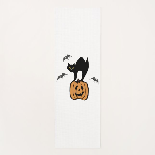 Tapis De Yoga Halloween de chat noir (Devant)