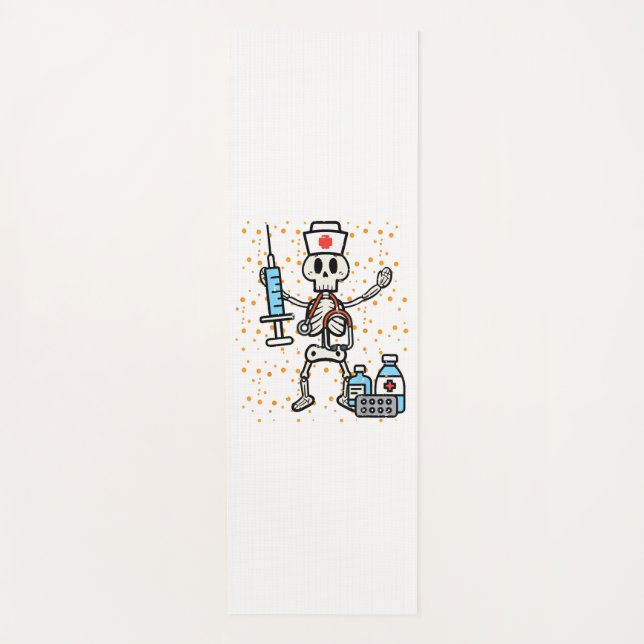 Tapis De Yoga Halloween Soins infirmiers orthopédiques Squelette (Devant)