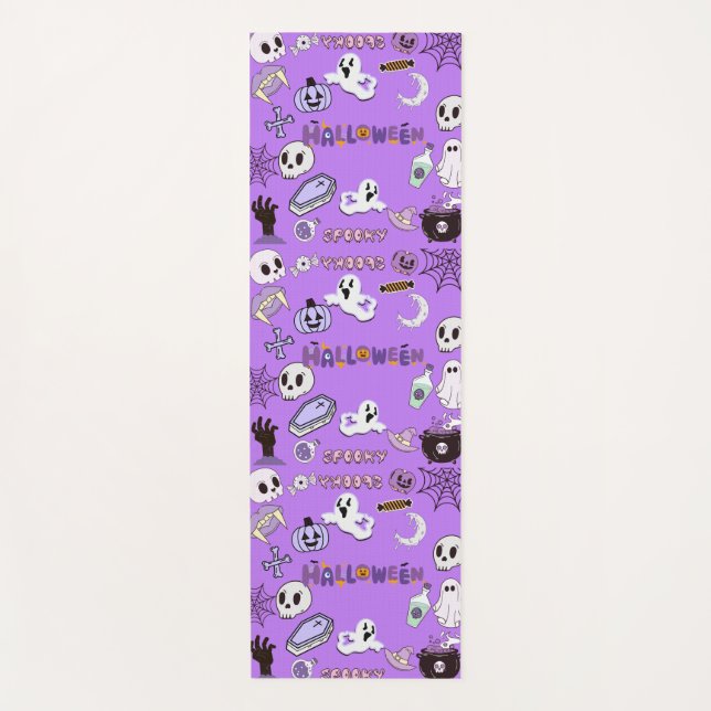 Tapis de yoga Halloween violet (Devant)