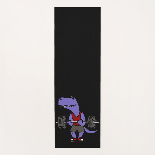 Tapis De Yoga Haltérophile bleu mignon de dinosaure de T-rex (Devant)