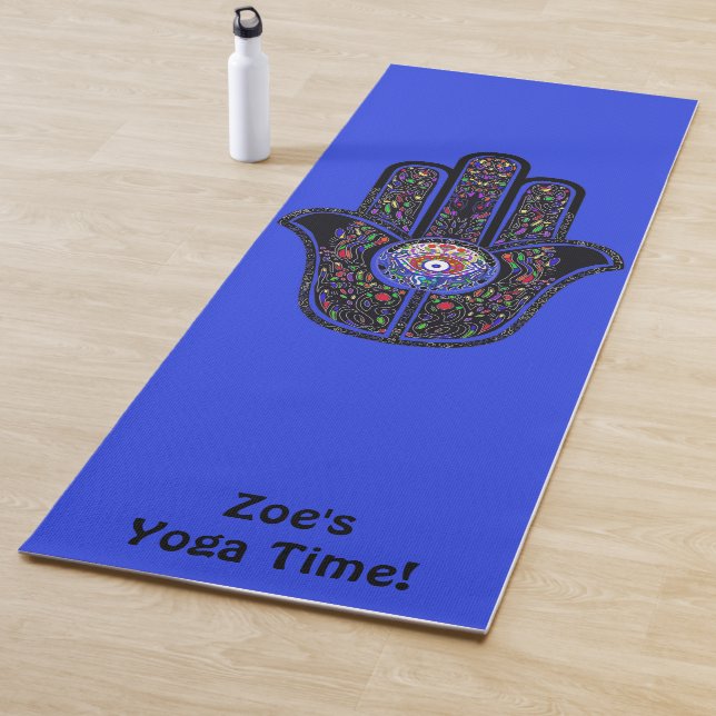 Tapis De Yoga Hamsa pour de bonnes vibes Votre nom Yoga Mat (En situation)