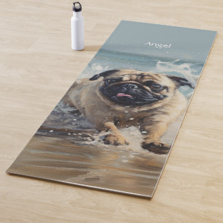 Tapis De Yoga Happy Carlin at the Beach personnalisable