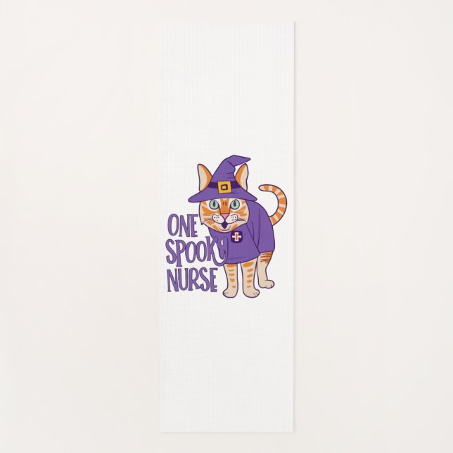 Tapis De Yoga Hauntingly mignon Un Chat infirmière Éffrayant (Devant)