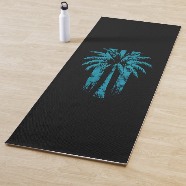 Tapis De Yoga Hawaiian Beach Summer Vacances Tropical Palm Tree (En situation)