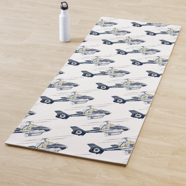 Tapis De Yoga Hélicoptère de dessin (En situation)