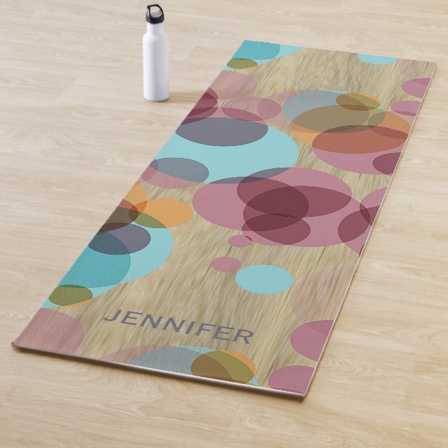 Tapis De Yoga Hip Whimsal Pois Sur Mesure Art Sur Faux Wood (En situation)