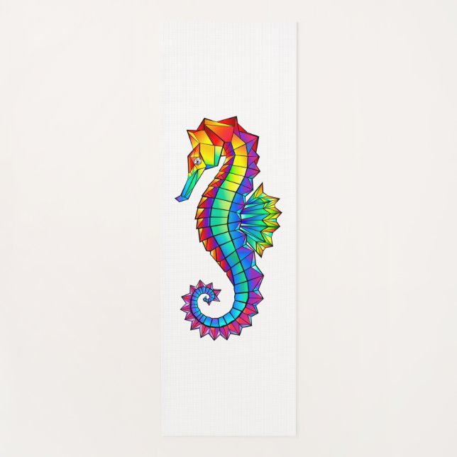 Tapis De Yoga Hippocampe polygonal arc-en-ciel (Devant)
