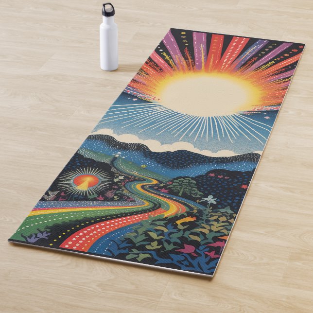 Tapis De Yoga Hippy Sunrise (En situation)