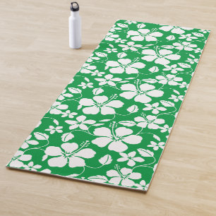 TAPIS DE YOGA HULA HAÏIENNE (HIBISCUS) VERT