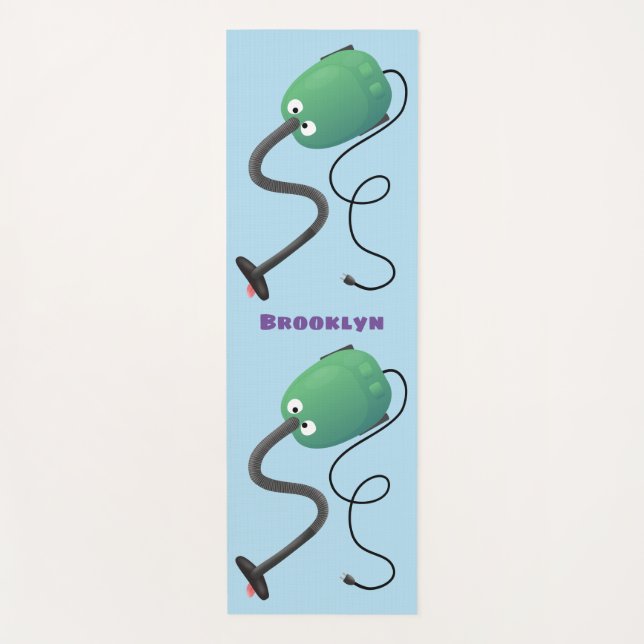 Tapis De Yoga Humour de dessin animé de l'aspirateur mignon (Devant)