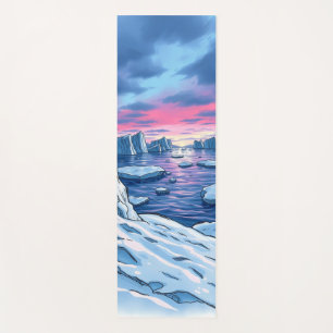 Tapis De Yoga icebergs reflétant rose et bleu doux
