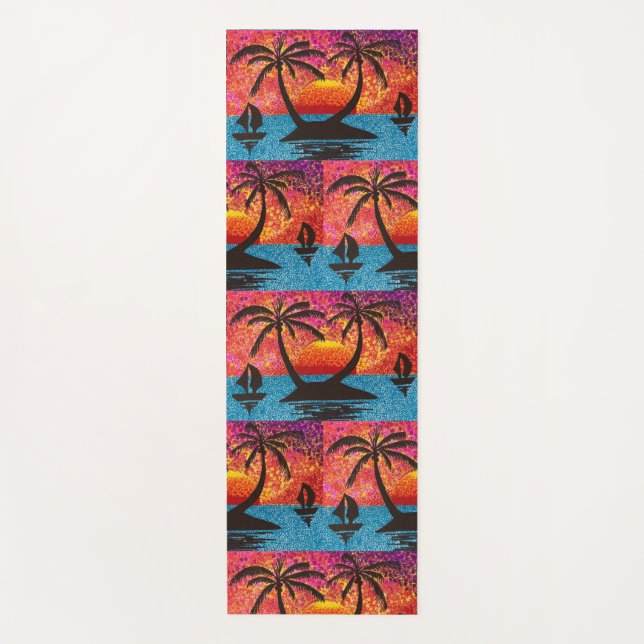 Tapis de Yoga - Île Tropicale (Devant)