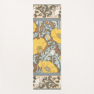Tapis De Yoga illustration d'art pavot fleur jaune