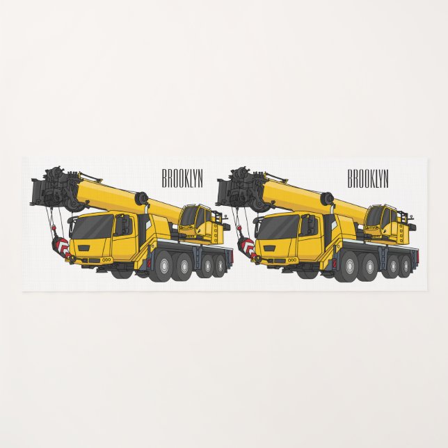 Tapis De Yoga Illustration de camion de grue (Devant (Horizontal))