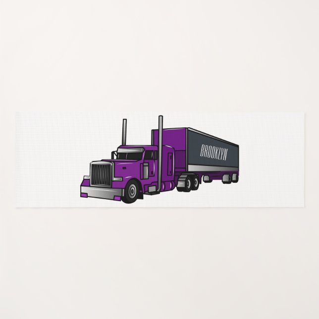 Tapis De Yoga Illustration de camion semi-remorque (Devant (Horizontal))