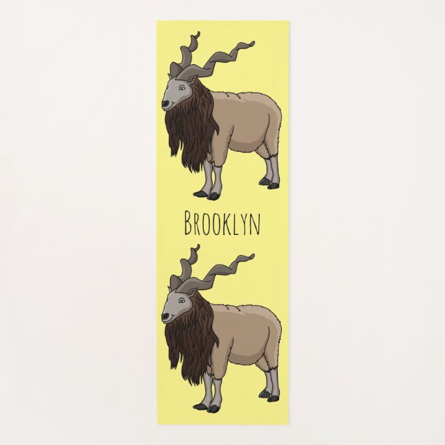 Tapis De Yoga Illustration de chèvre de Markhor (Devant)