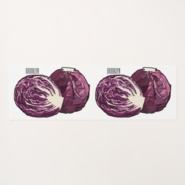 Tapis De Yoga Illustration de chou rouge (Dos (Horizontal))
