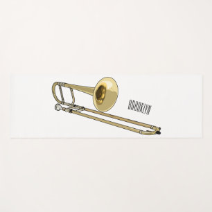 Tapis De Yoga Illustration de dessin animé de Trombone