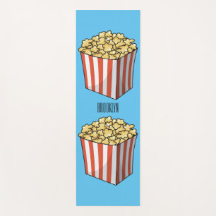 Tapis De Yoga Illustration de dessin animé Popcorn