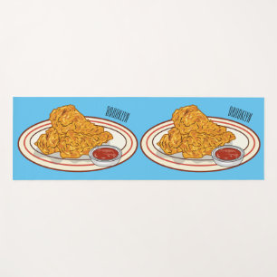 Tapis De Yoga Illustration de dessin animé sur le poulet frit