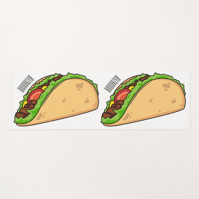 Tapis De Yoga Illustration de dessin sur Taco (Devant (Horizontal))