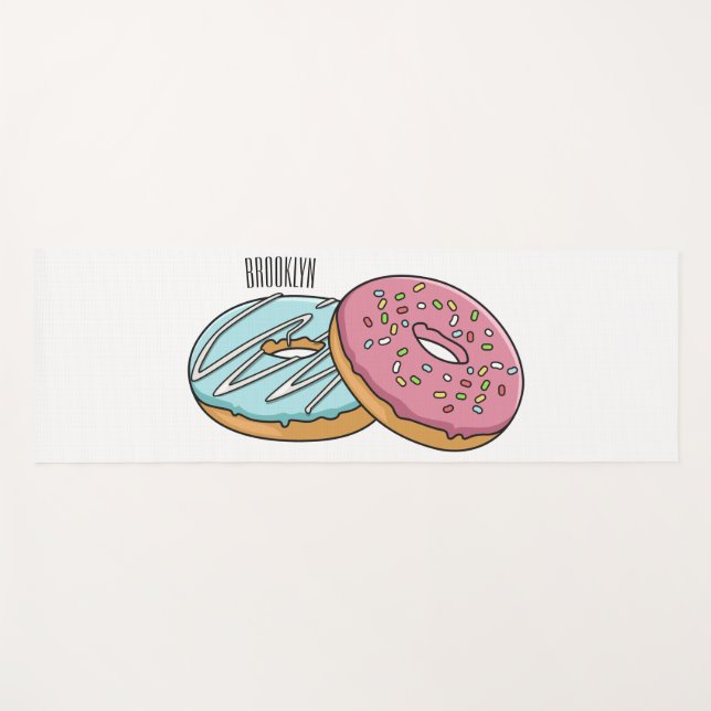 Tapis De Yoga Illustration de Donut (Devant (Horizontal))