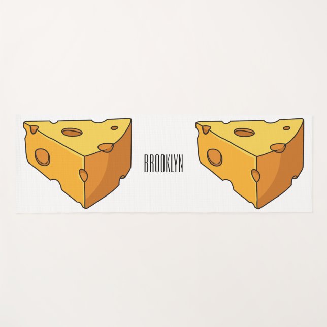 Tapis De Yoga Illustration de fromage (Devant (Horizontal))