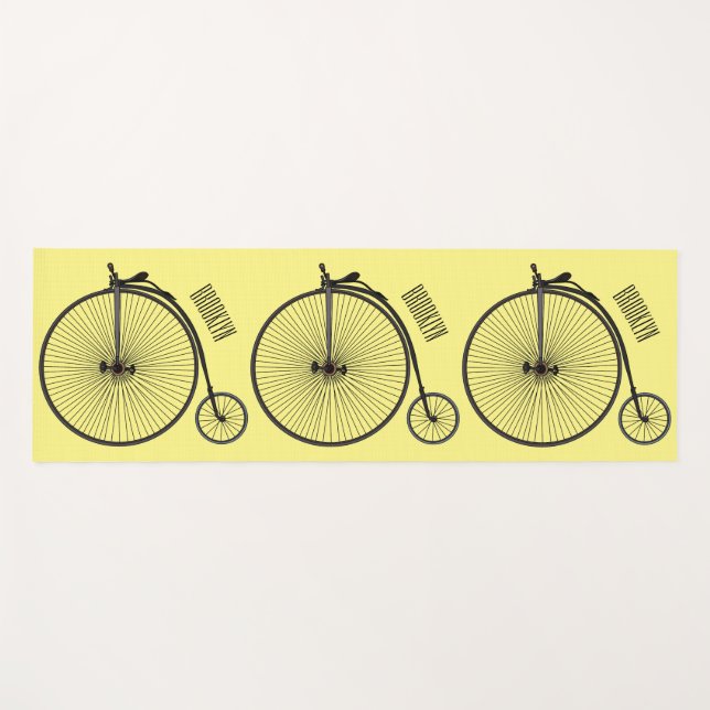 Tapis De Yoga Illustration de la bande dessinée de vélo à grande (Devant (Horizontal))