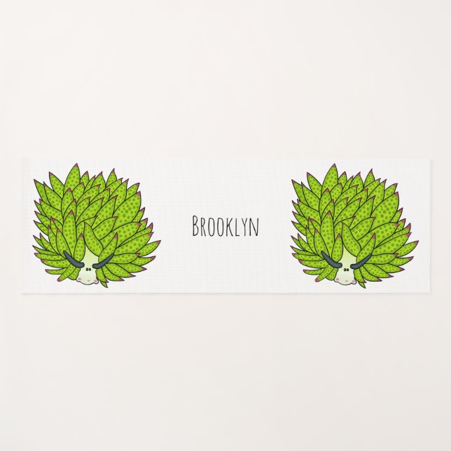 Tapis De Yoga Illustration de la feuille de limon (Devant (Horizontal))