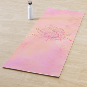 Tapis De Yoga Illustration de lotus élégant rose clair