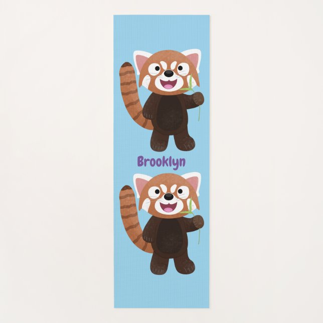Tapis De Yoga Illustration de panda rouge mignon (Devant)