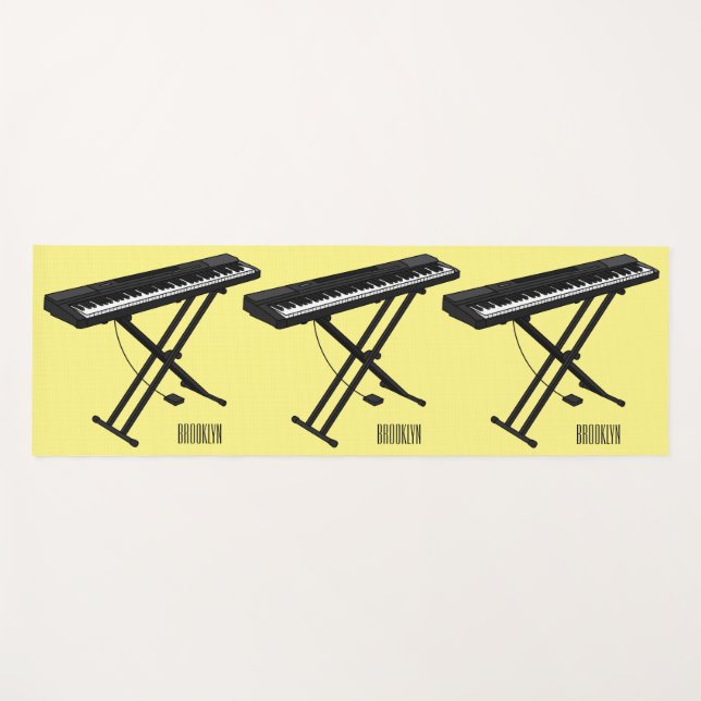Tapis De Yoga Illustration de piano clavier (Devant (Horizontal))
