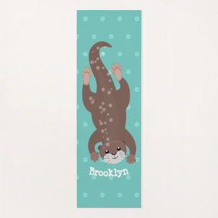 Tapis De Yoga Illustration de plongée de loutre mignonne