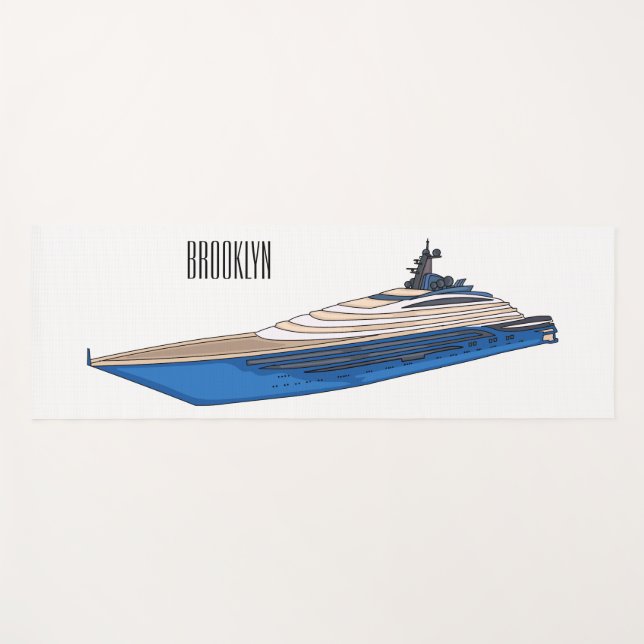 Tapis De Yoga Illustration de yacht (Devant (Horizontal))