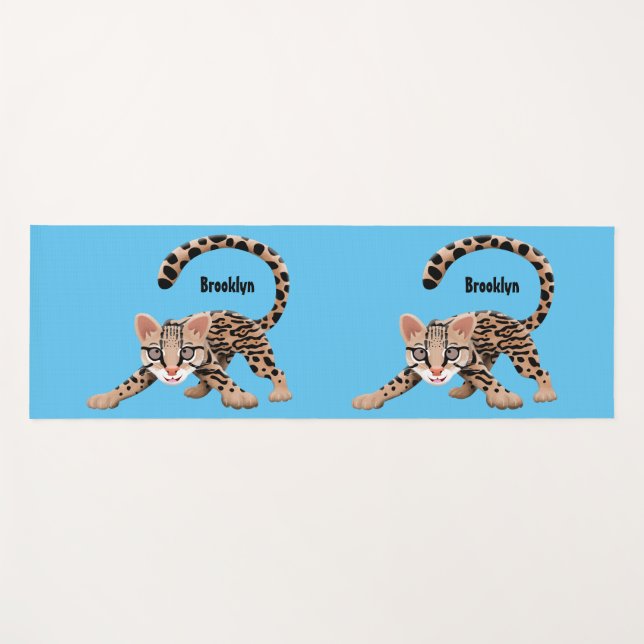 Tapis De Yoga Illustration d'ocelot mignon (Devant (Horizontal))