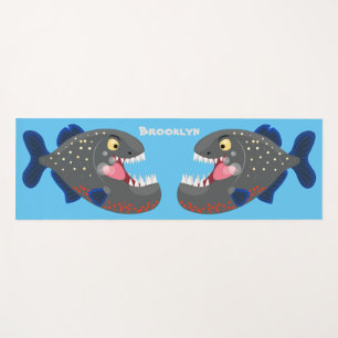 Tapis De Yoga Illustration drôle de piranha affamée
