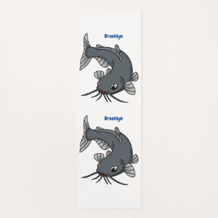 Tapis De Yoga Illustration du poisson-chat mignon
