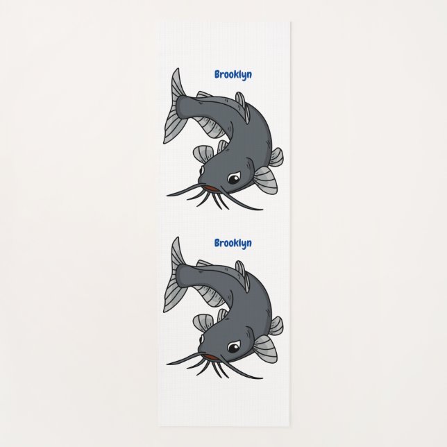 Tapis De Yoga Illustration du poisson-chat mignon (Devant)
