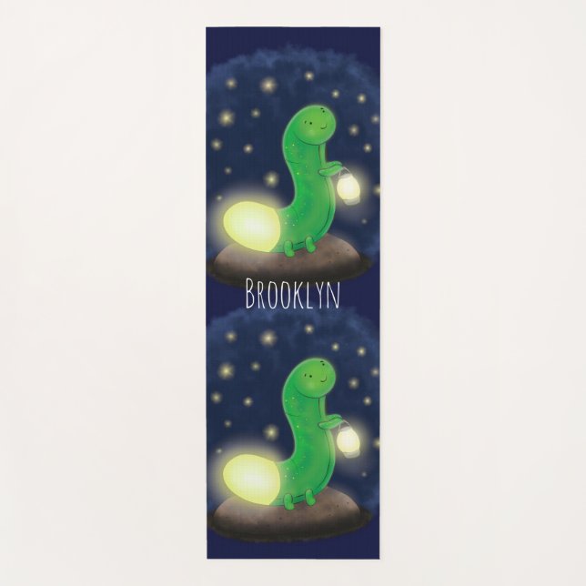 Tapis De Yoga Illustration du ver vert mou (Devant)