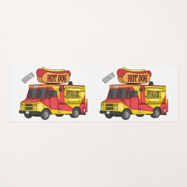 Tapis De Yoga Illustration d'un camion de nourriture pour chien  (Devant (Horizontal))