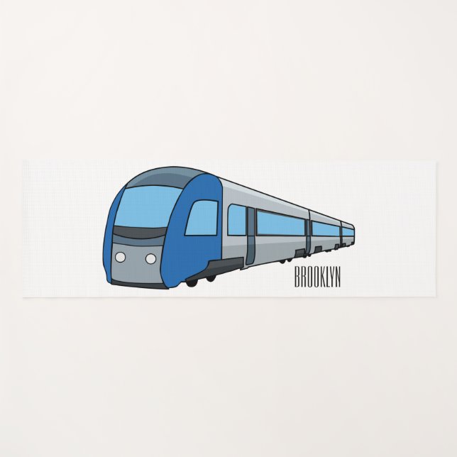 Tapis De Yoga Illustration d'un train électrique (Devant (Horizontal))