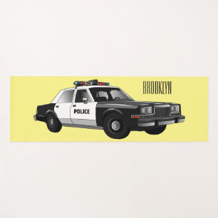Tapis De Yoga Illustration d'une voiture de police