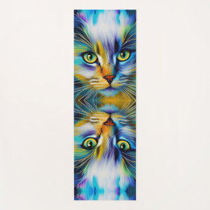 Tapis De Yoga Image miroir d'un chaton siamois coloré