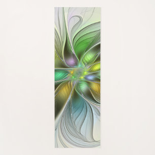 Tapis De Yoga Imaginaire coloré Fleur moderne Abstrait Fractal
