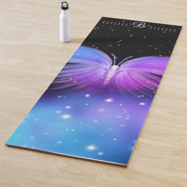 Tapis De Yoga Imaginaire spatial Papillon cosmique (En situation)